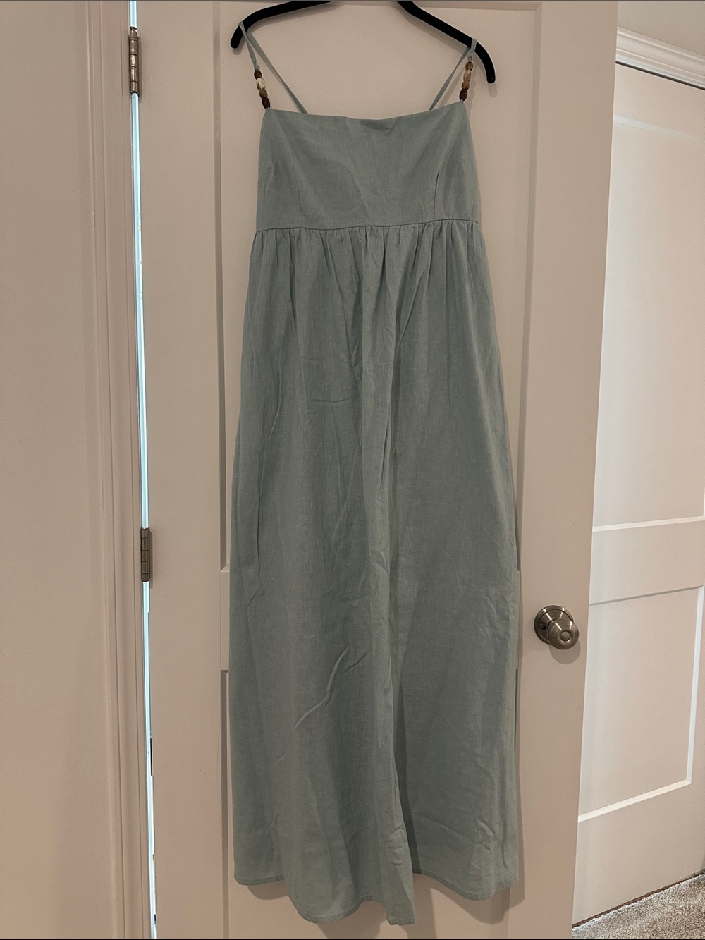 Abercrombie Tie-Back Babydoll Maxi Dress Light Blue